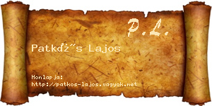 Patkós Lajos névjegykártya